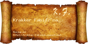 Krakker Fabiána névjegykártya